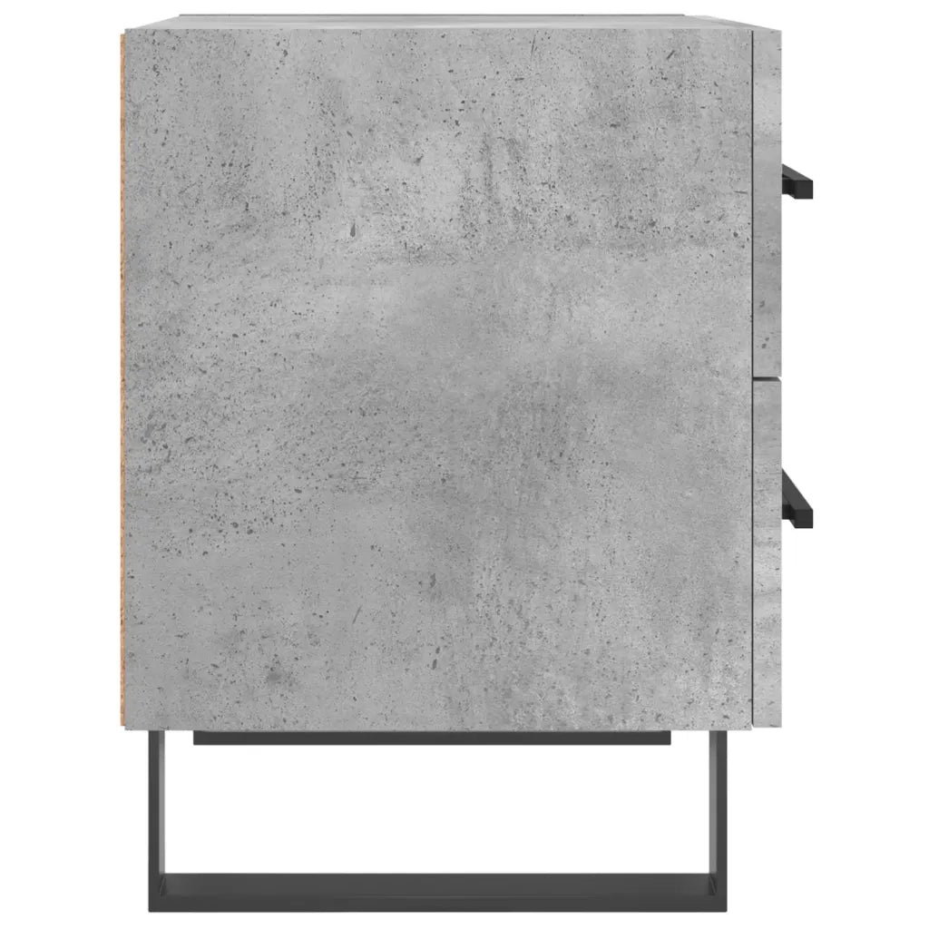Comodino | Armadio da Notte | Mobiletto da notte Grigio Cemento 40x35x47,5 cm in Legno Multistrato