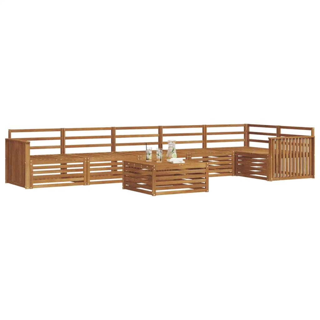 Set di divani da esterno 7 pcs Naturale