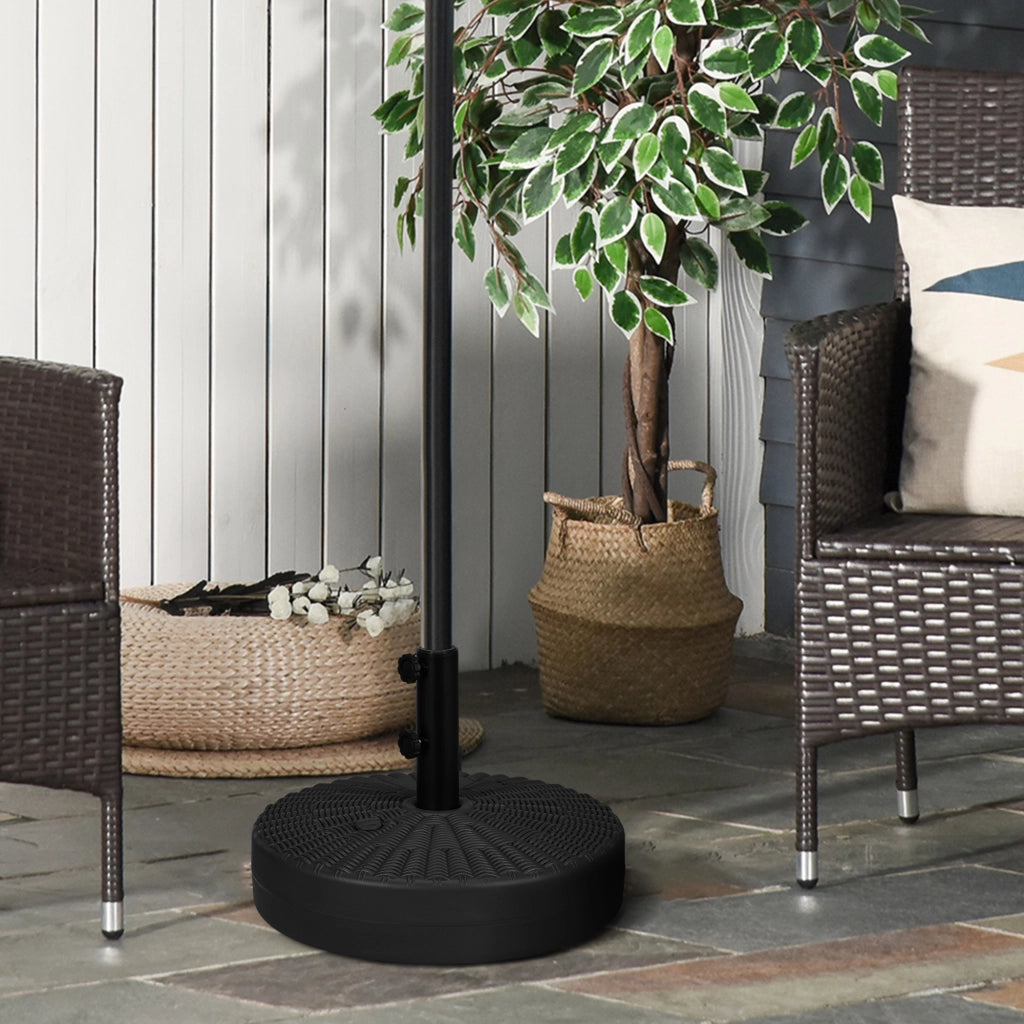 Supporto per Ombrellone Base per Parasole in Plastica ¨C zephmum ¨C ?51x36H cm Nero