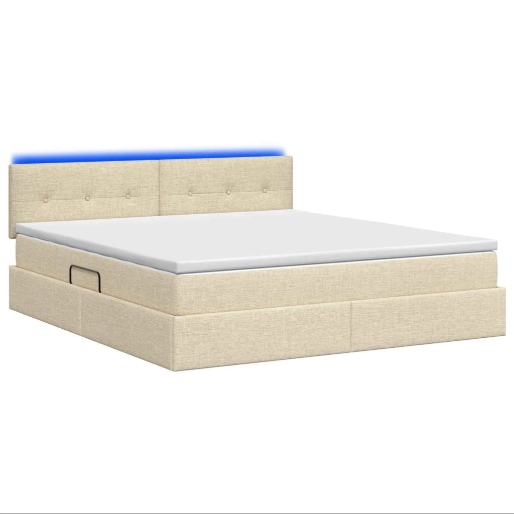 Letto con contenitore LED e materasso Crema 140 x 200 cm 3459070