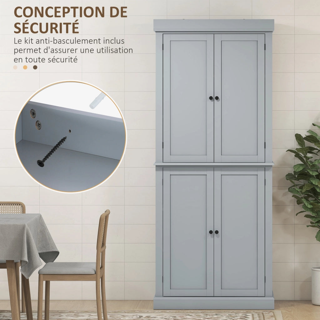 Armadio Cucina Moderno ¨C Zephmum ¨C 76x40,5x184cm Grigio