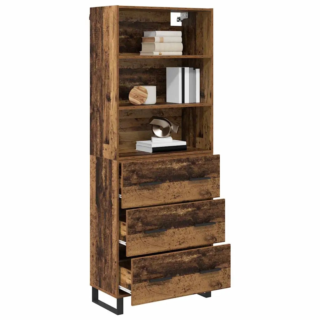 Credenza con cassetto 2 pcs Legno vecchio Legno multistrato