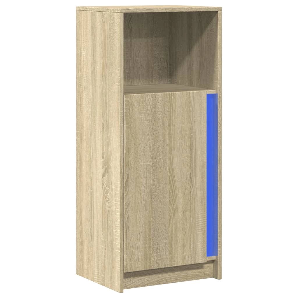 Buffet credenza cassettiera armadio mobile contenitore organizer per cucina soggiorno salotto con illuminazione a LED finitura rovere Sonoma 42,5 x 34 x 100 cm legno ingegnerizzato marrone 02_0029795