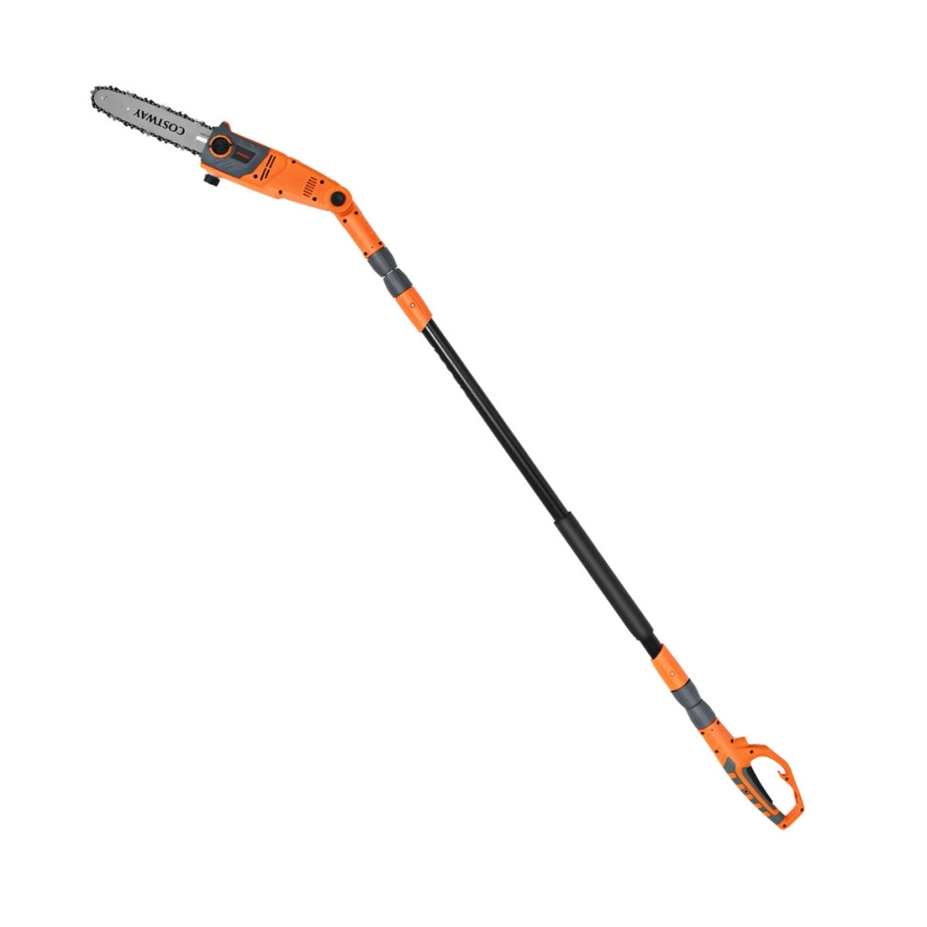 Sega elettrica estensibile multi angolo 212-186 cm, Motosega telescopica da giardino 750W 11 m/s Arancione
