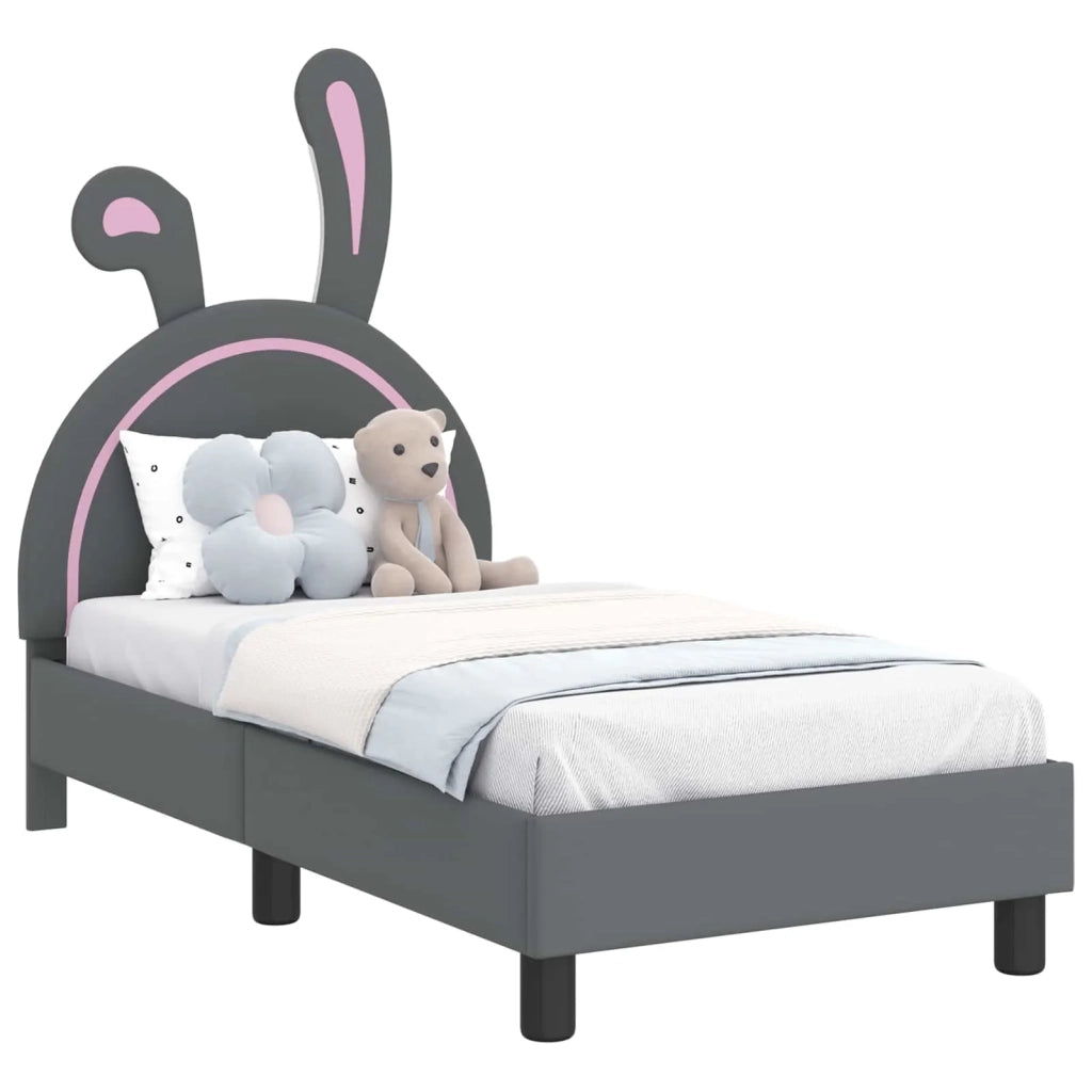 Struttura letto per bambini con testata Grigio Chiaro PU