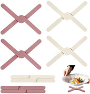 Set di 6 Supporti per Piatto in Silicone - Resistenti al Calore - Pratici e Stilizzanti - Rosa e Crema