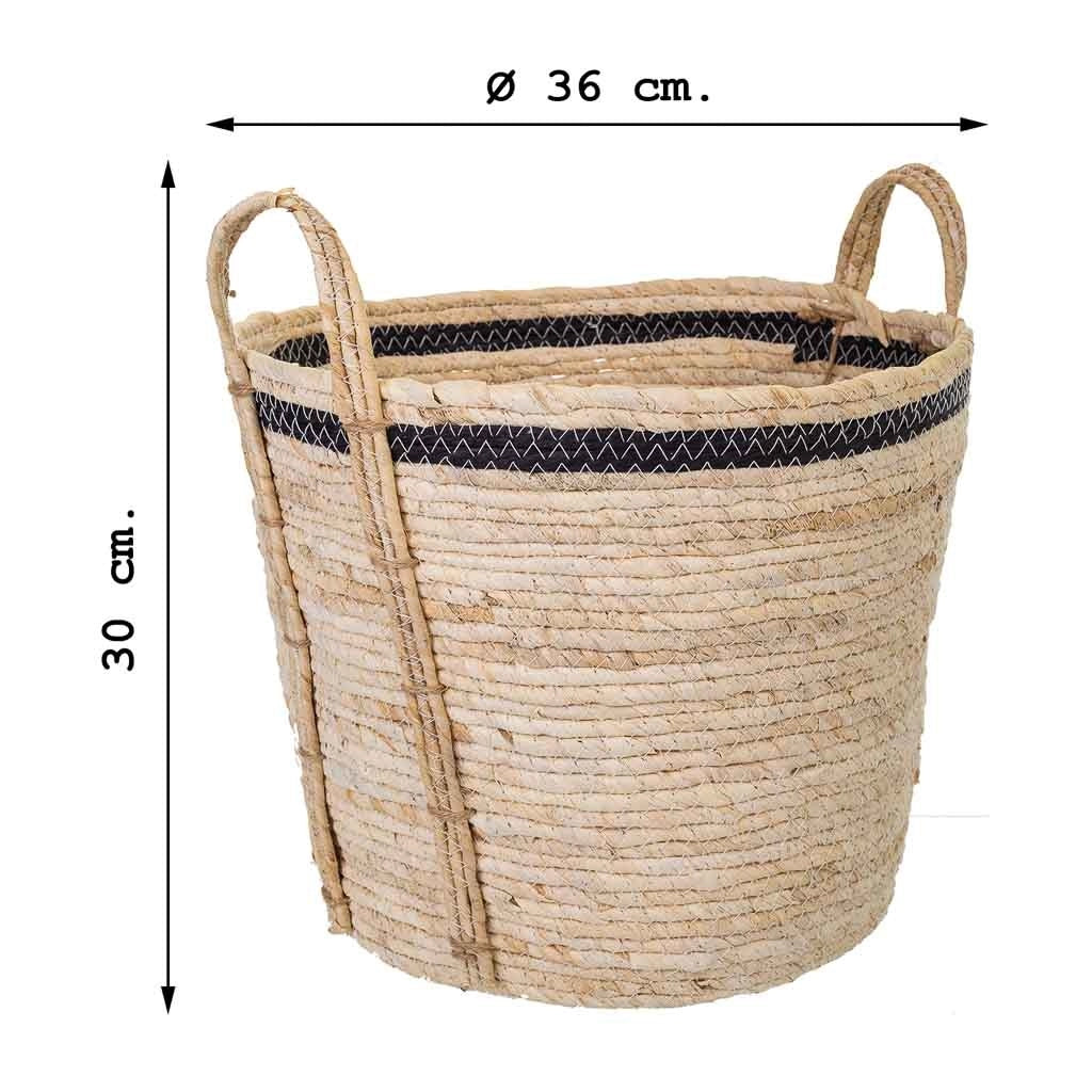Navicella in fibra naturale marrone 36x36x30h