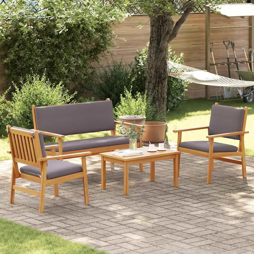 Set Divano da Giardino 4 pcs Marrone 120 x 65,5 x 79 cm 3325228