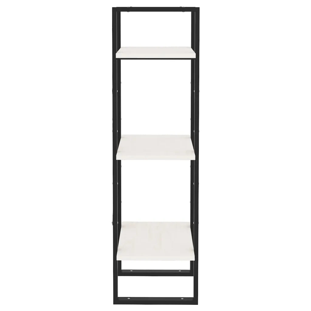 Libreria a 3 Ripiani-Scaffale per Libri-Mobile di Stoccaggio Bianca 40x30x105 cm Legno Massello di Pino