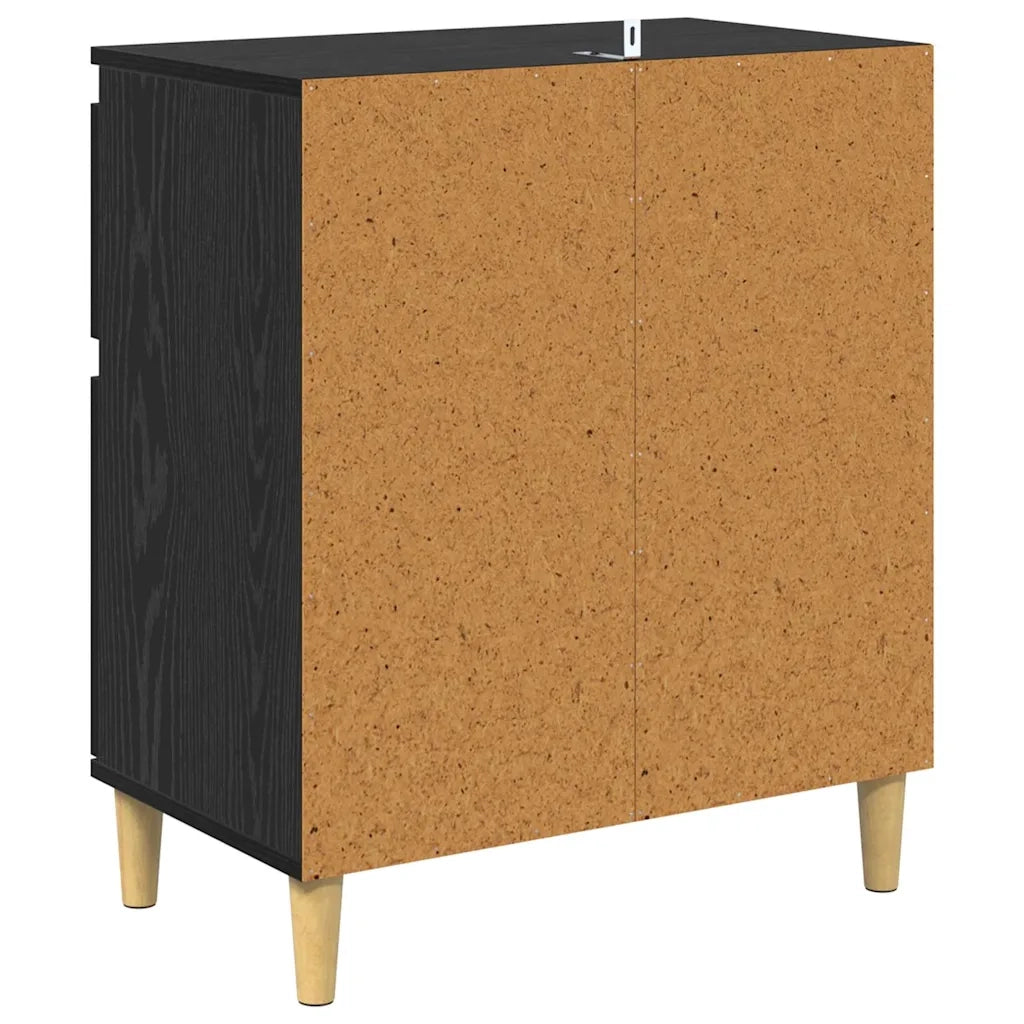 Credenza | Madia | Buffet da pranzo | Armadio da pranzo Rovere Nero 60 x 35 x 70 cm Legno multistrato