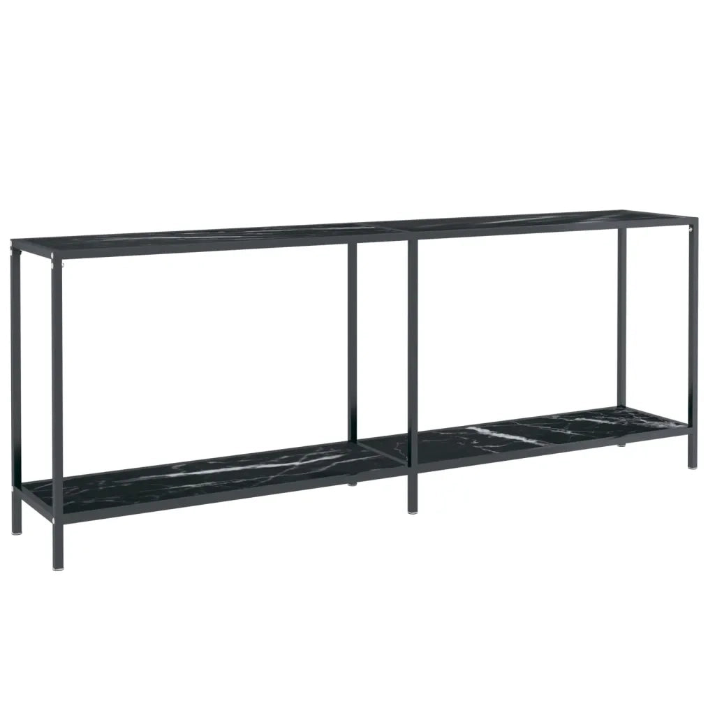 Tavolo Consolle Nero 200x35x75,5 cm in Vetro Temperato 331709