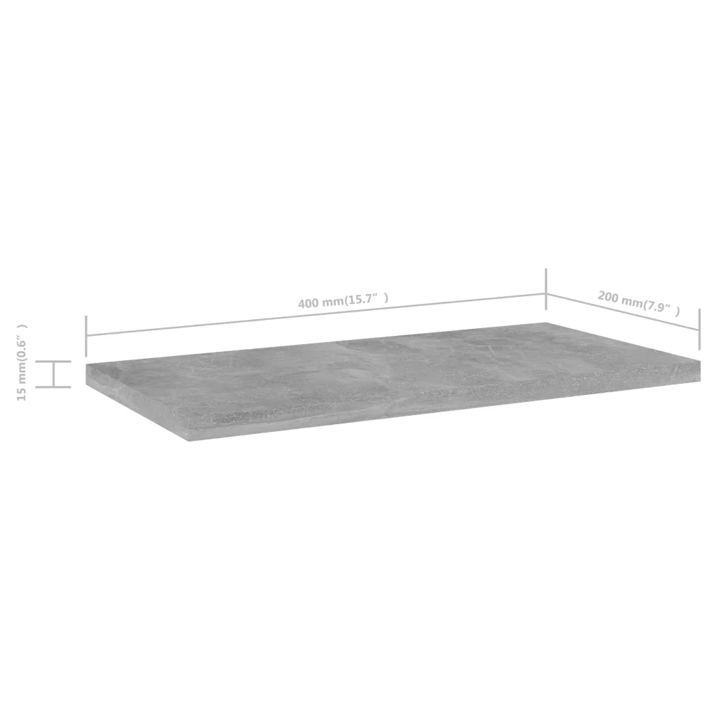 Ripiani per Libreria 4pz Grigio Cemento 40x20x1,5cm Multistrato 805146