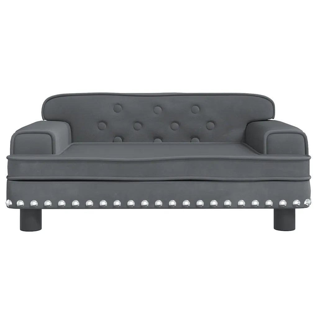 Lettino per Cani Grigio Scuro 70x45x30 cm in Velluto CFW7052154