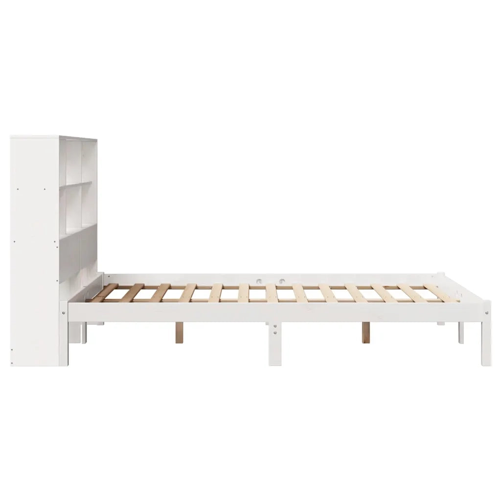 Letto Libreria senza Materasso Bianco 120x190 cm Legno di Pino 3321576