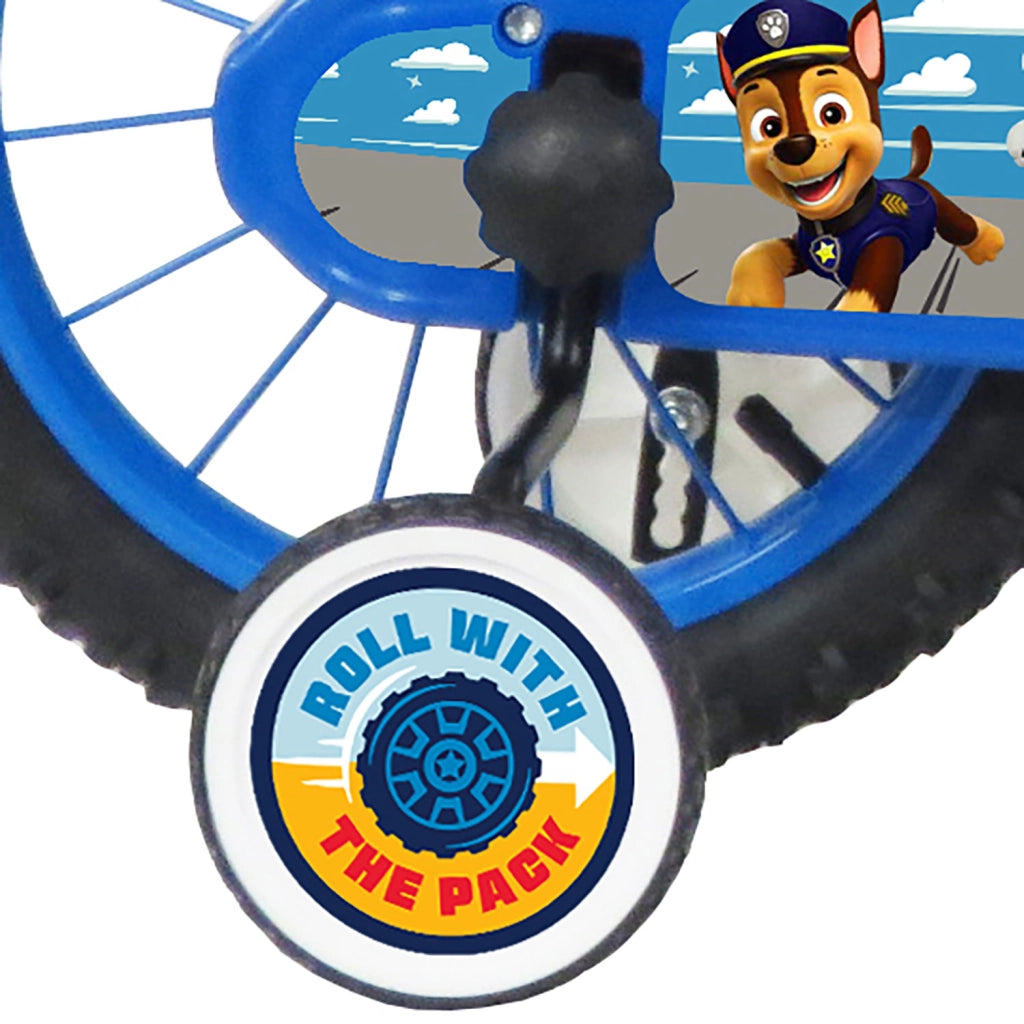Bicicletta per Bambini 14" Paw Patrol Freni Caliper e Stabilizzatori in Acciaio Hi-Ten Rosso