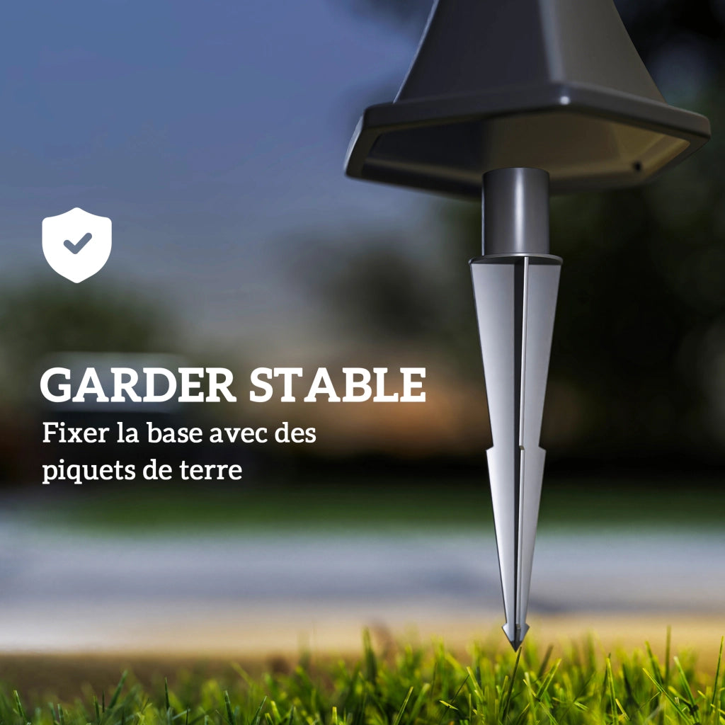 Lampada da Giardino Solare ¨C zephmum ¨C LED 6000K IP44 Nero 18.5¡Á129 cm