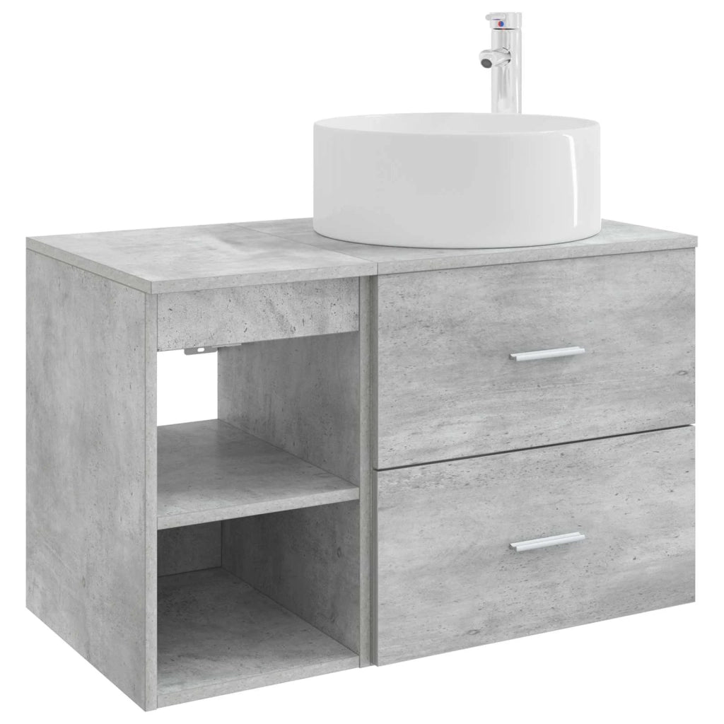 Set di mobili per il bagno 2 pcs Grigio Cemento 3403931