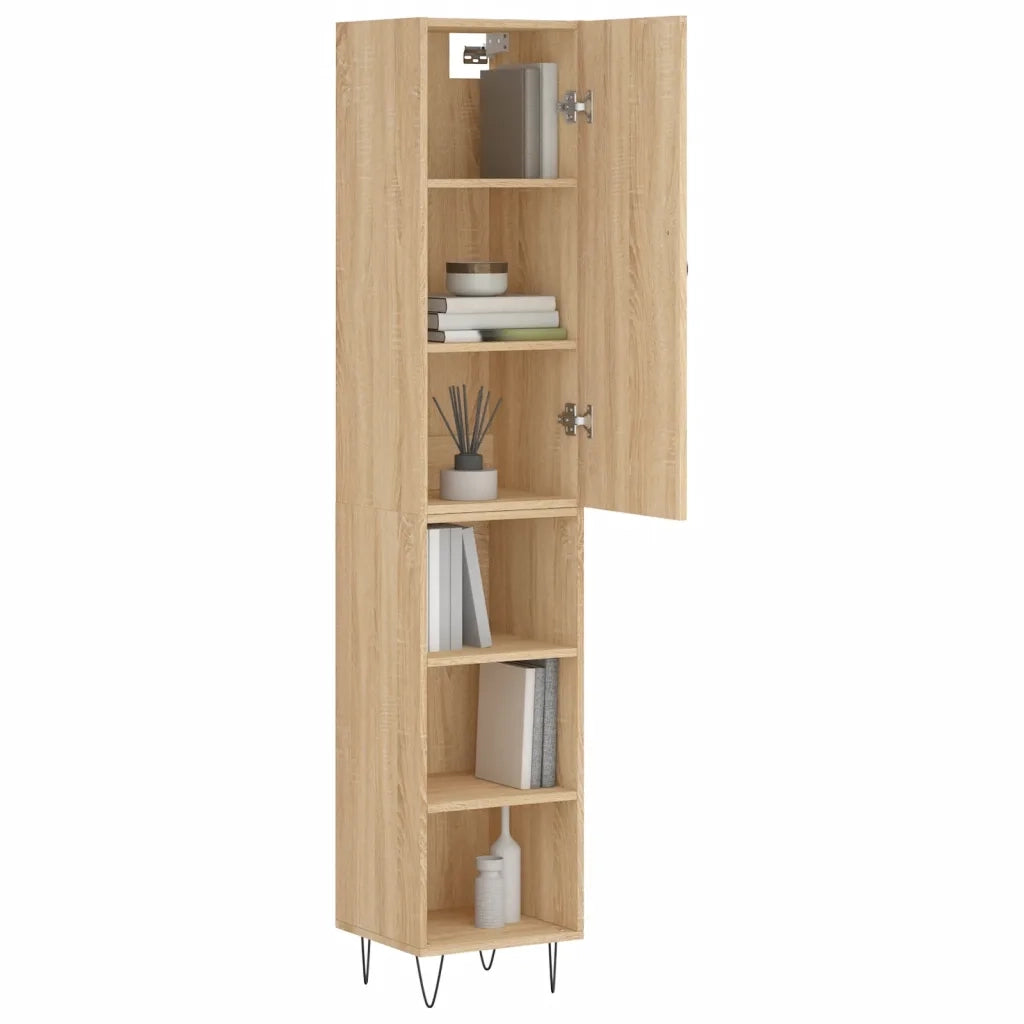 Credenza-Buffet-Armadio da cucina Rovere Sonoma 34,5x34x180 cm in Legno Multistrato 236715