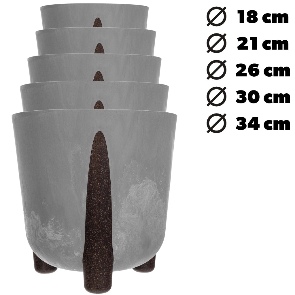 Vaso da fiori KADAX, coprivaso, supporto per fiori, grigio, 21 cm