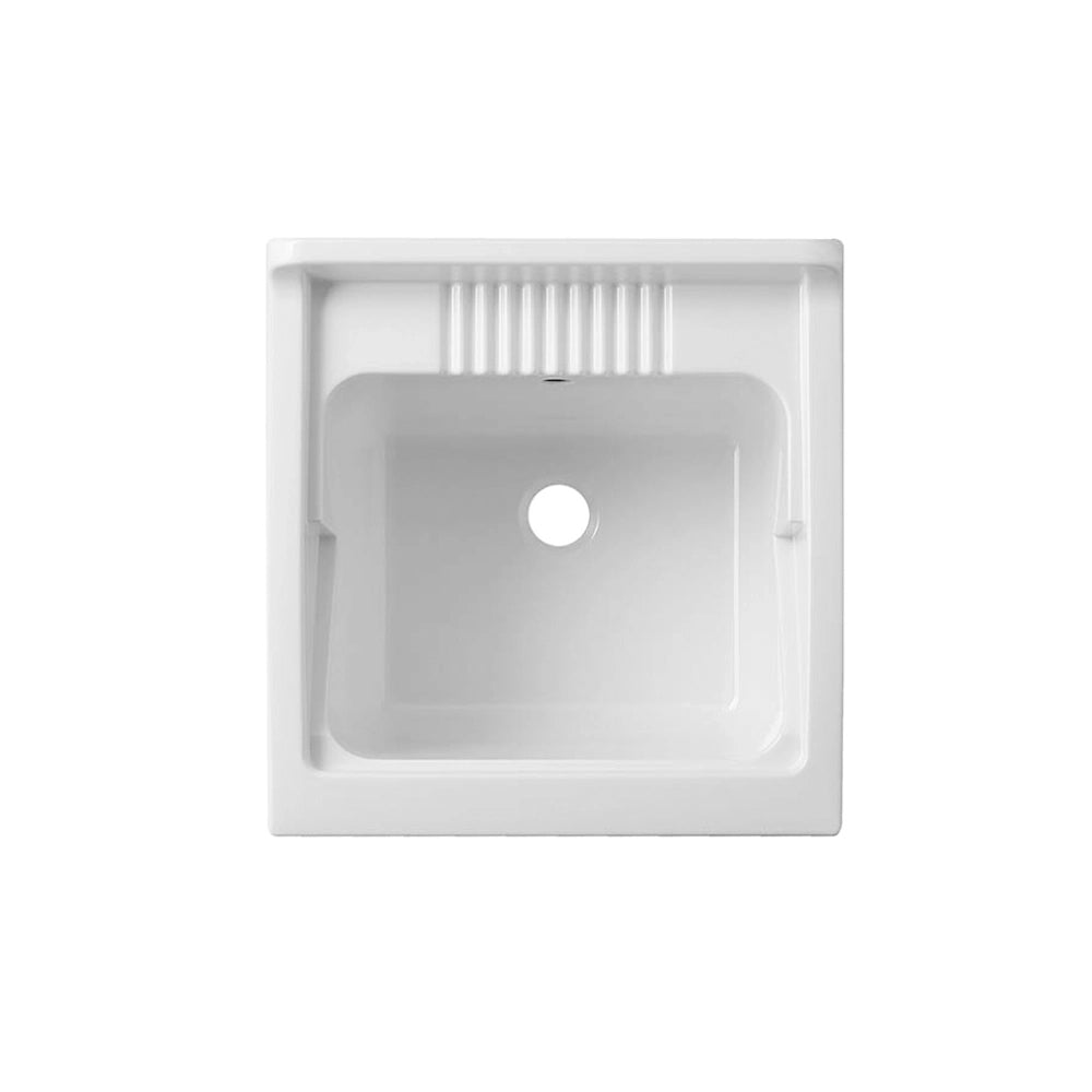 Mobile lavatoio per interni 50x50 cm bianco-vasca e asse in PP, sifone e troppopieno | Pratika