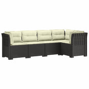 Divano da Giardino 5 Posti con Cuscini Stile Rattan PP 3444062