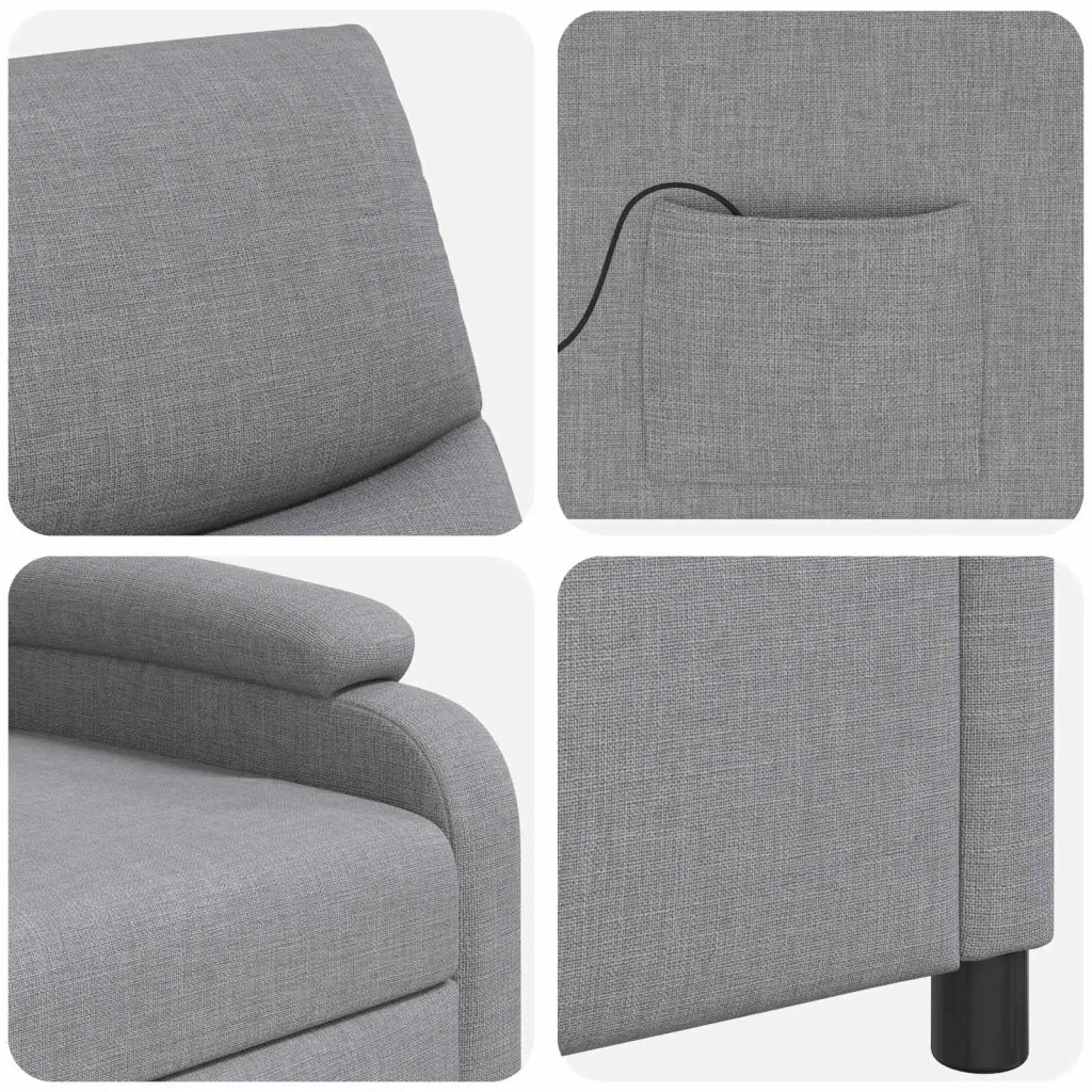Divano Sedia-Poltrona Massaggiante Grigio Chiaro Tessuto 668830