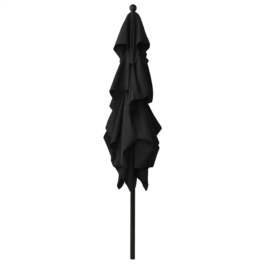 Ombrello | Parasolne a Sbalzo 3 Livelli Palo Alluminio 2,5x2,5 m Nero