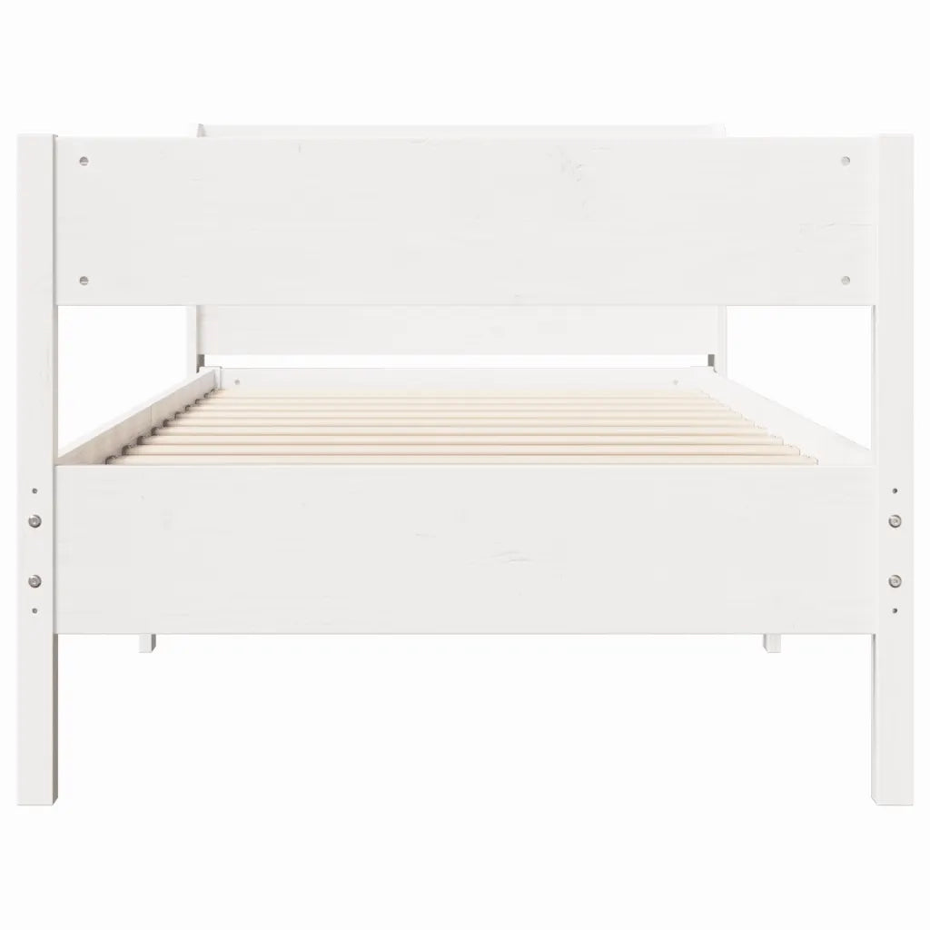 Letto senza Materasso Bianco 90x200 cm Legno Massello di Pino 3306937