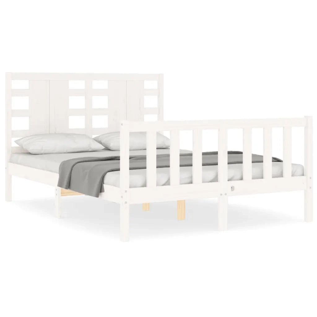 Giroletto senza Materasso-Struttura Letto Bianco 120x200 cm Legno Massello Pino 251819