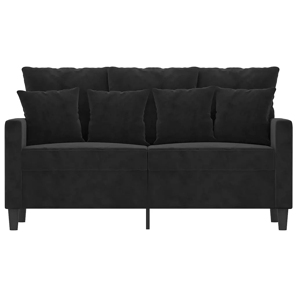 Divano | Divano da soggiorno | Sofa a 2 Posti Nero 120 cm in Velluto