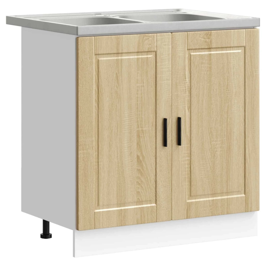 Mobiletto per lavabo Porto 2 pz Marrone 80 x 46 x 81,5 cm 3315024