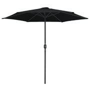 Ombrellone da Giardino-Ombrello da Balcone con Palo in Alluminio 270x246 cm Nero