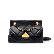 Borsa a tracolla piccola da donna in vera pelle, modello hobo, colore nero.