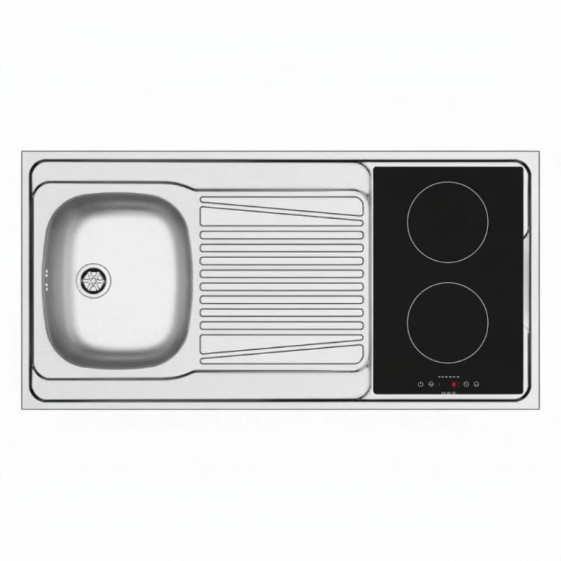 Lavello monoblocco reversibile Indiano120 1 vasca con foro per piano cottura da 30 cm. inox