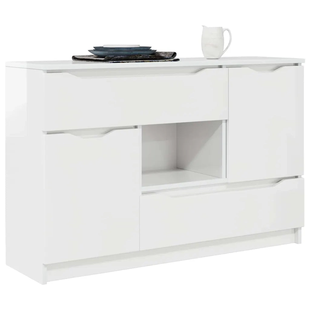 Credenza Bianco Lucido 100 x 30 x 65,6 Legno multistrato