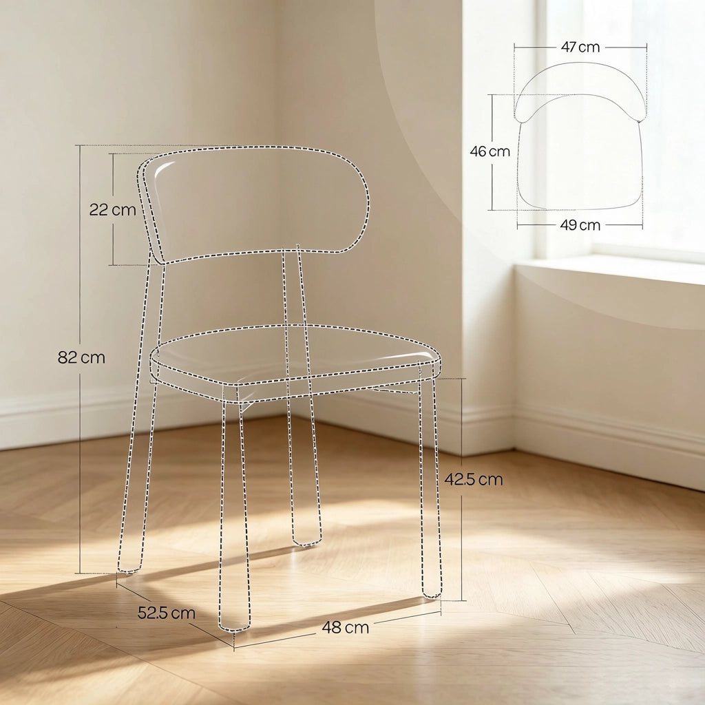 SEDIA da pranzo imbottita 48x52,5x82 cm grigio Set da 2 pezzi