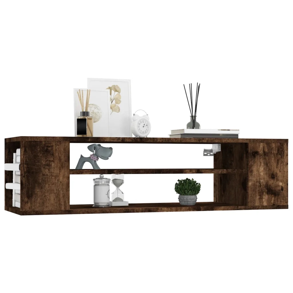Mobile TV Pensile Rovere Fumo 100x30x26,5 cm Legno Multistrato 826360