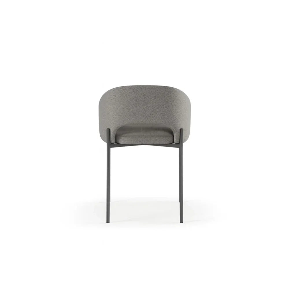 Set di 2 sedie da pranzo imbottite in tessuto grigio chiaro Siena con struttura in metallo facili da pulire | Duzzle