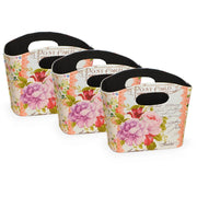 Borsette Flowers con manici fantasia floreale set 3 cm 19,5 x 8,5 x h 15,5