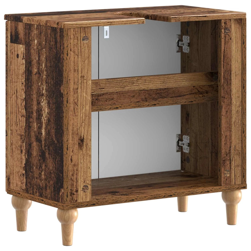 Armadio per Lavabo da Bagno ALKMAAR Legno antico 896133