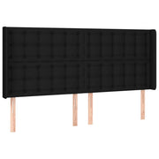 Testiera | Testata ad Orecchio Nera 183x16x118/128 cm in Tessuto