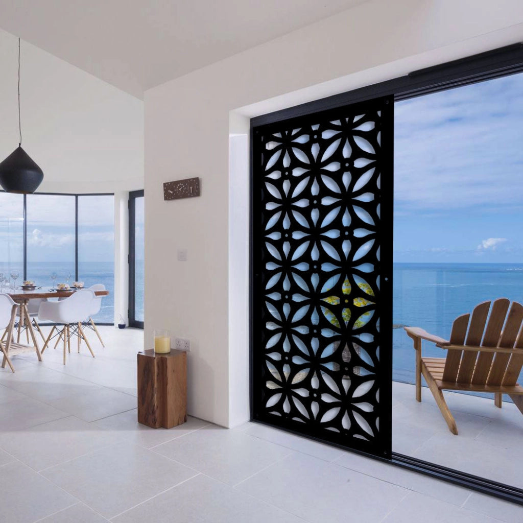 TELLY - Pannello in PVC traforato - Parasole Colore: nero, Misura: 73x148 cm