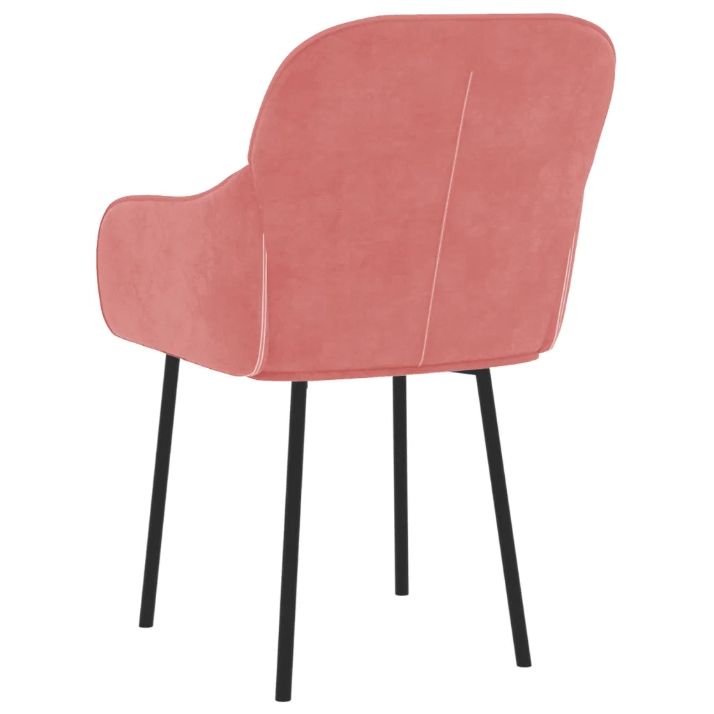 Sedie da Pranzo 2 pz Rosa in Velluto cod mxl 15721
