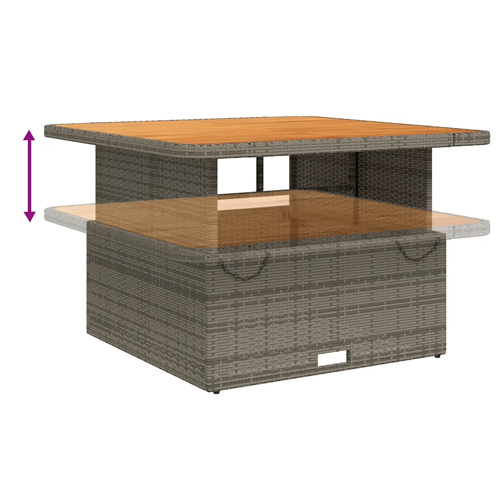 Set da Pranzo da Giardino 2 pz | Set Salotto da Giardino con Cuscini in Polyrattan Grigio