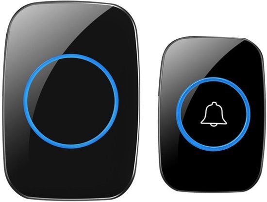 Deurbell' wireless - Kit di allarme - Ricevitore a presa - Impermeabile IP44 - Nero
