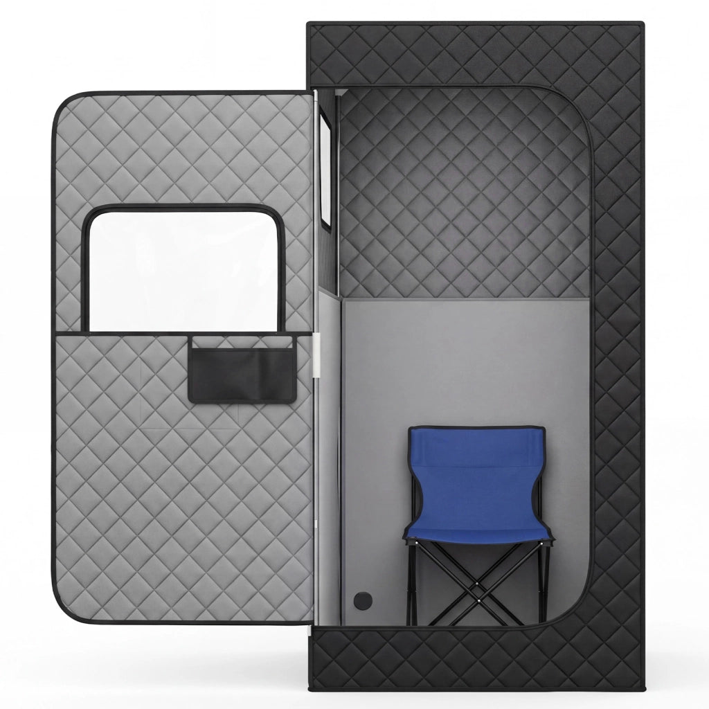 Sauna a vapore portatile con sedia pieghevole con temperatura regolabile da 30 ¡ãC a 60 ¡ãC, Sauna infrarossi da casa con telecomando 90 x 90 x 180 cm