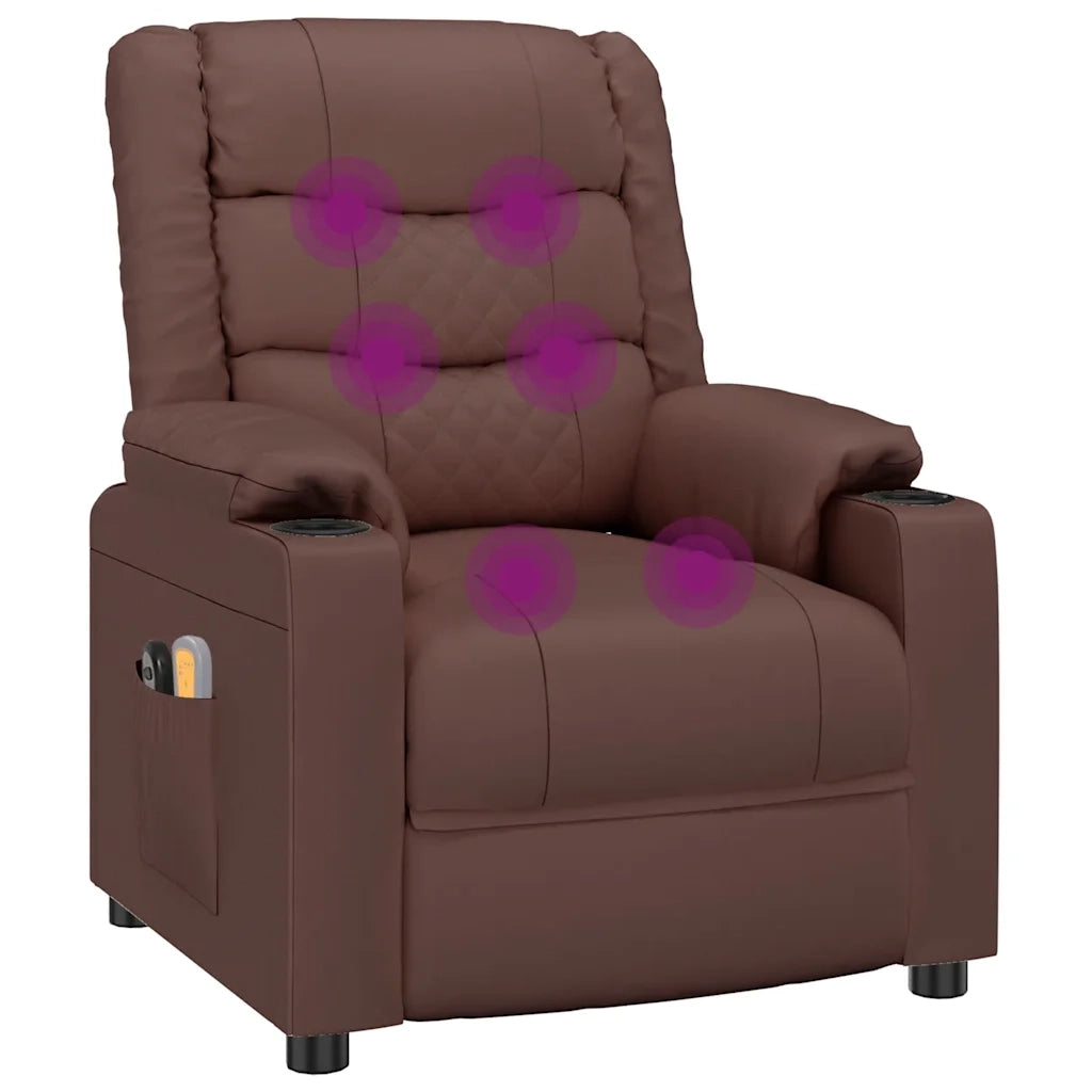 Poltrona Massaggiante Elettrica Marrone in Similpelle 3143458