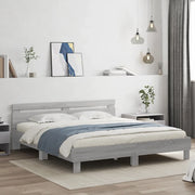 Giroletto Testiera-Struttura Letto Grigio Sonoma 180x200 cm Legno Multistrato 177788