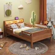 Letto Singolo in Legno di Pino con LED e USB ¨C MINIMAL ¨C 90x200