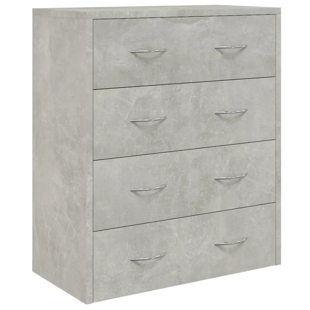 Credenza | Madia | Buffet da pranzo | Armadio da pranzo con 4 Cassetti 60x30,5x71 cm Grigio cemento
